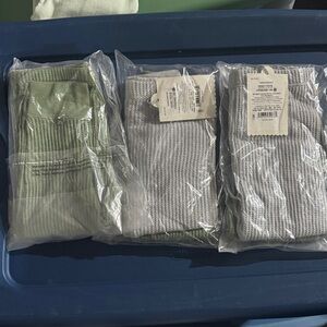 Cloud Island 6PCS of Ribbed Green and Gray Pants for 12months